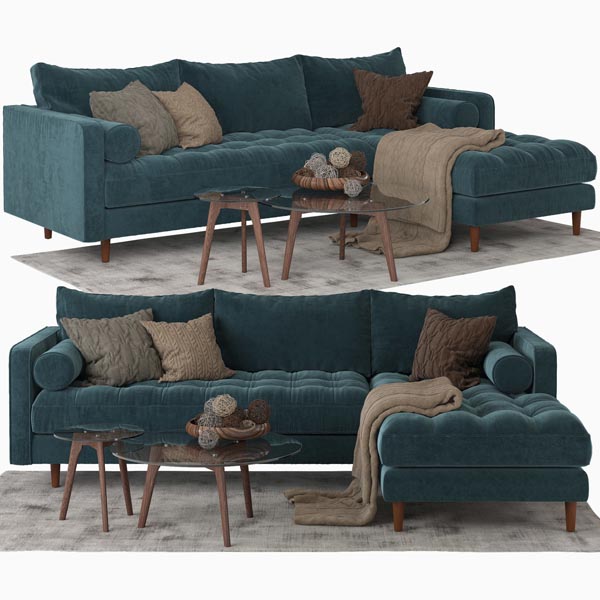 1140.Sven Sectional Sofa 3dsmax File free download 1