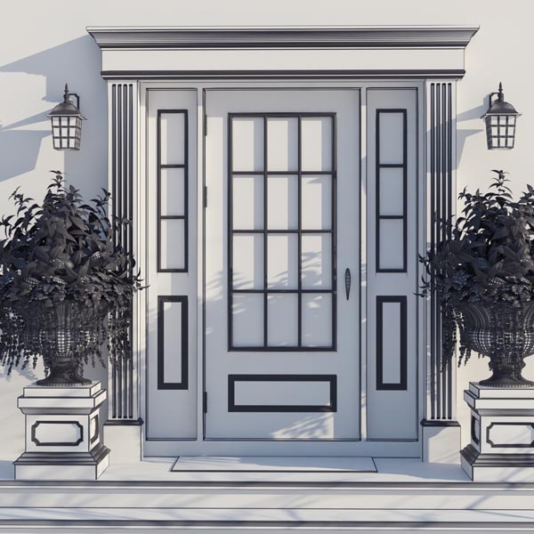 Windows and doors in the style of modern classics v2 (Vray) 044