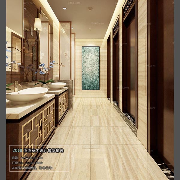 مدل سه بعدی صحنه آماده سرویس و حمام 029